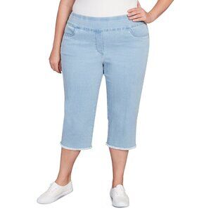 Alfred Dunner Allure raw hem denim capri's pants, size 16